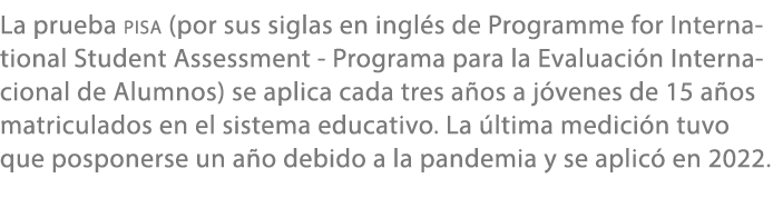 La prueba PISA (por sus siglas en ingl s de Programme for International Student Assessment Programa para la Evaluaci ...