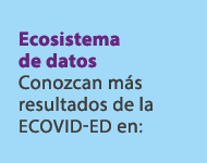 Ecosistema de datos Conozcan m s resultados de la ECOVID ED en: 