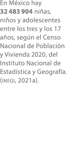 En M xico hay 32 483 904 ni as, ni os y adolescentes entre los tres y los 17 a os, seg n el Censo Nacional de Poblaci...