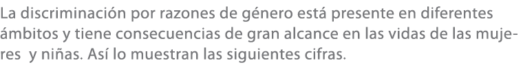 La discriminaci n por razones de g nero est presente en diferentes  mbitos y tiene consecuencias de gran alcance en ...