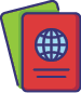 Foreign passport line icon. Visa, document, arrival. Customs house concept. Vector illustration can be used for topics like citizenship, immigration, travelling