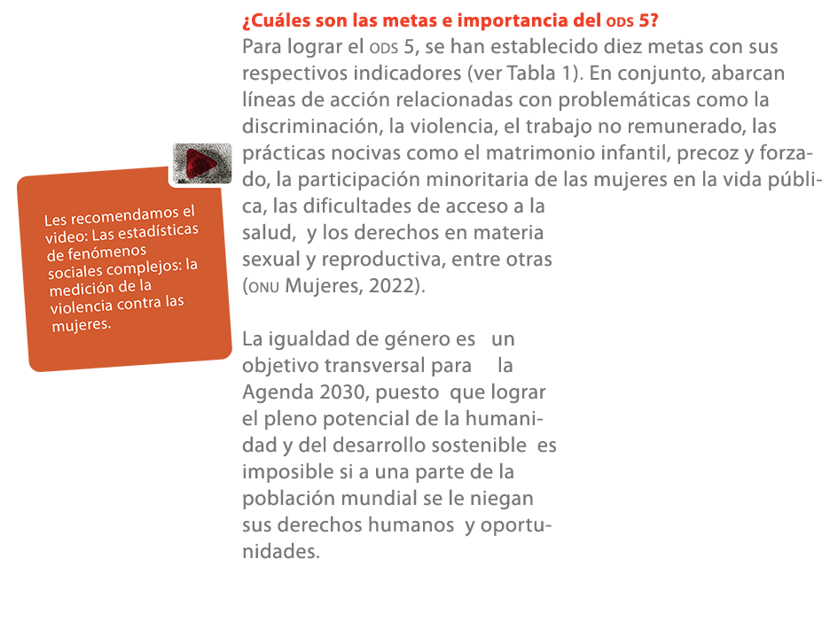 ¿Cu les son las metas e importancia del ods 5? Para lograr el ods 5, se han establecido diez metas con sus respectivo...