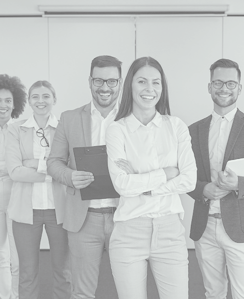 Portrait of successful young business people team in the office
