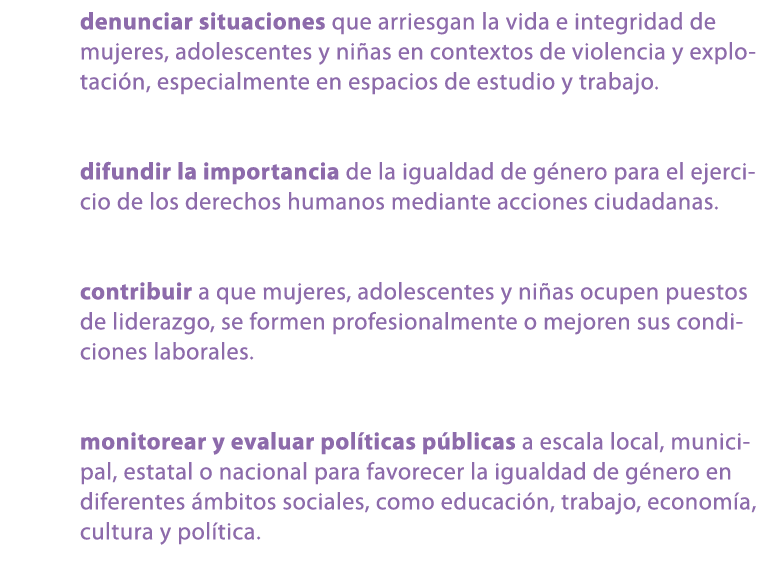 denunciar situaciones que arriesgan la vida e integridad de mujeres, adolescentes y ni as en contextos de violencia y...