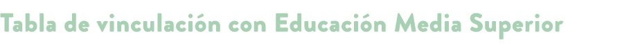 Tabla de vinculaci n con Educaci n Media Superior