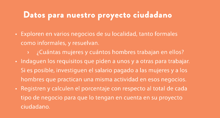 Datos para nuestro proyecto ciudadano • Exploren en varios negocios de su localidad, tanto formales como informales, ...