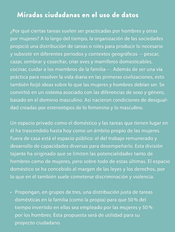 Miradas ciudadanas en el uso de datos ¿Por qu ciertas tareas suelen ser practicadas por hombres y otras por mujeres?...