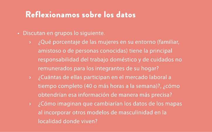 Reflexionamos sobre los datos • Discutan en grupos lo siguiente. › ¿Qu porcentaje de las mujeres en su entorno (fami...