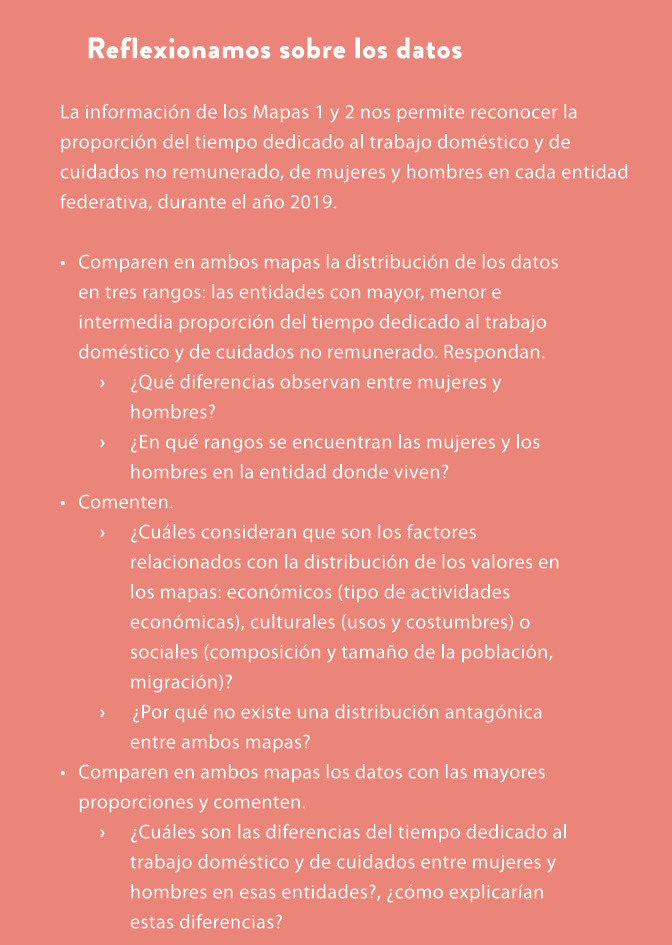 Reflexionamos sobre los datos La informaci n de los Mapas 1 y 2 nos permite reconocer la proporci n del tiempo dedica...