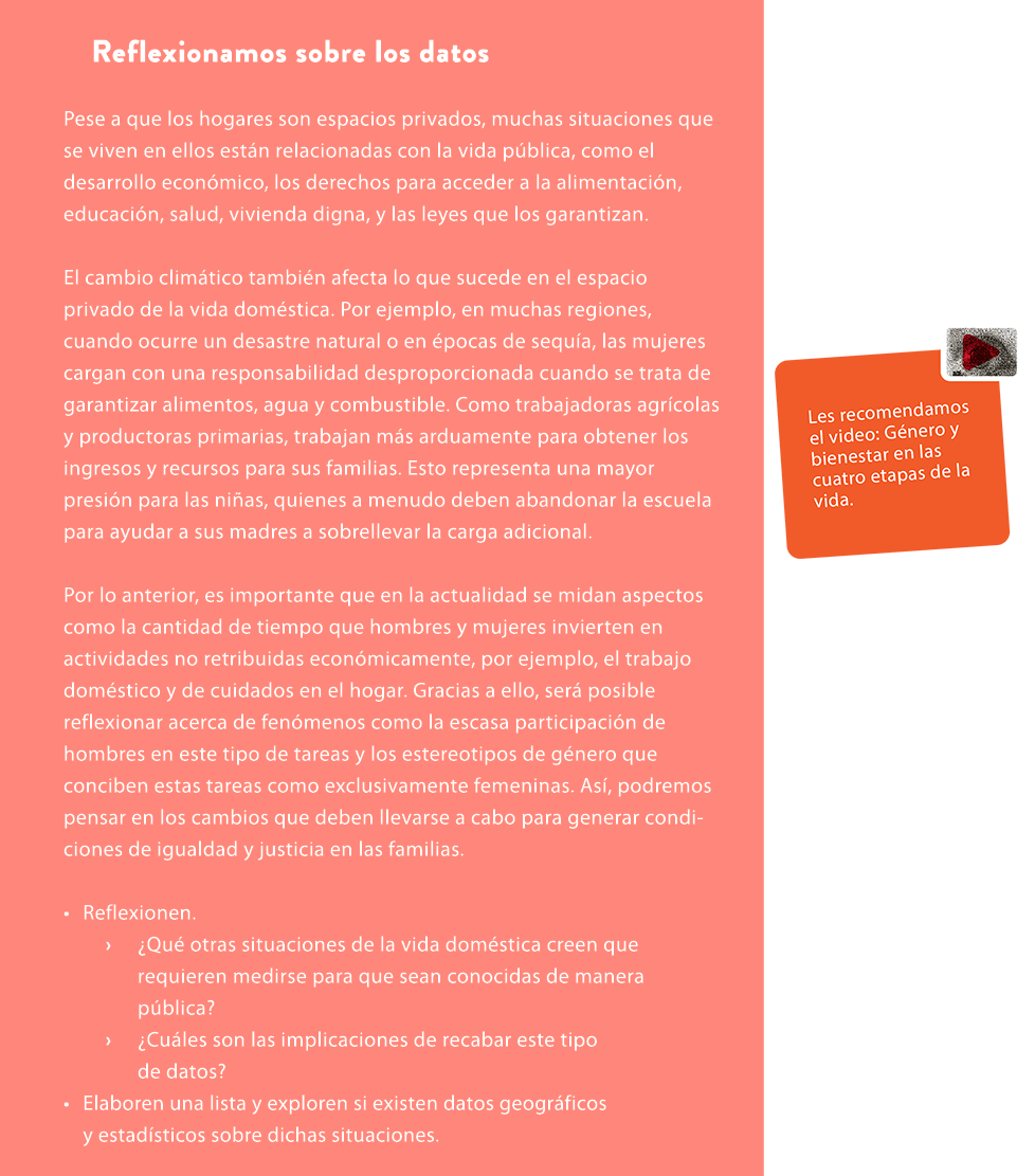 Reflexionamos sobre los datos Pese a que los hogares son espacios privados, muchas situaciones que se viven en ellos ...