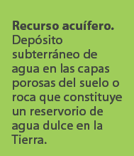 Recurso acu fero. Dep sito subterr neo de agua en las capas porosas del suelo o roca que constituye un reservorio de ...