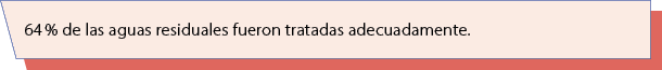 64 % de las aguas residuales fueron tratadas adecuadamente.