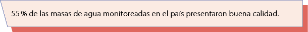 55 % de las masas de agua monitoreadas en el pa s presentaron buena calidad.