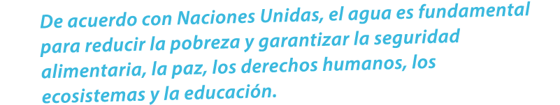 De acuerdo con Naciones Unidas, el agua es fundamental para reducir la pobreza y garantizar la seguridad alimentaria,...