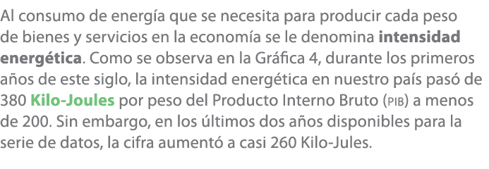 Al consumo de energ a que se necesita para producir cada peso de bienes y servicios en la econom a se le denomina int...