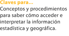 Claves para... Conceptos y procedimientos para saber c mo acceder e interpretar la informaci n estad stica y geogr fi...