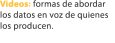 Videos: formas de abordar los datos en voz de quienes los producen.
