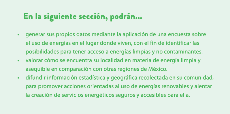 En la siguiente secci n, podr n... • generar sus propios datos mediante la aplicaci n de una encuesta sobre el uso de...