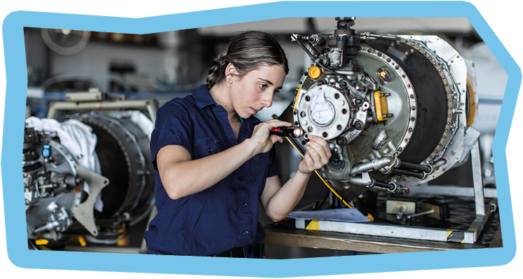 A day in the life of a female aircraft engineer. Apprentice, aviation, strong, girl engineer, avionics, woman, girl tradie
