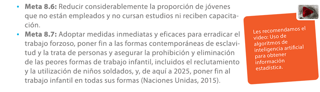 • Meta 8.6: Reducir considerablemente la proporci n de j venes que no est n empleados y no cursan estudios ni reciben...