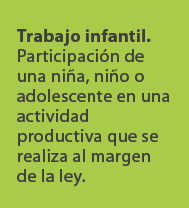 Trabajo infantil. Participaci n de una ni a, ni o o adolescente en una actividad productiva que se realiza al margen ...
