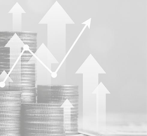 stack of silver coins with trading chart in financial concepts and financial investment business stock growth