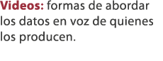 Videos: formas de abordar los datos en voz de quienes los producen.