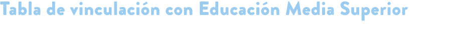 Tabla de vinculaci n con Educaci n Media Superior