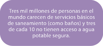 Tres mil millones de personas en el mundo carecen de servicios b sicos de saneamiento (como ba os) y tres de cada 10 ...