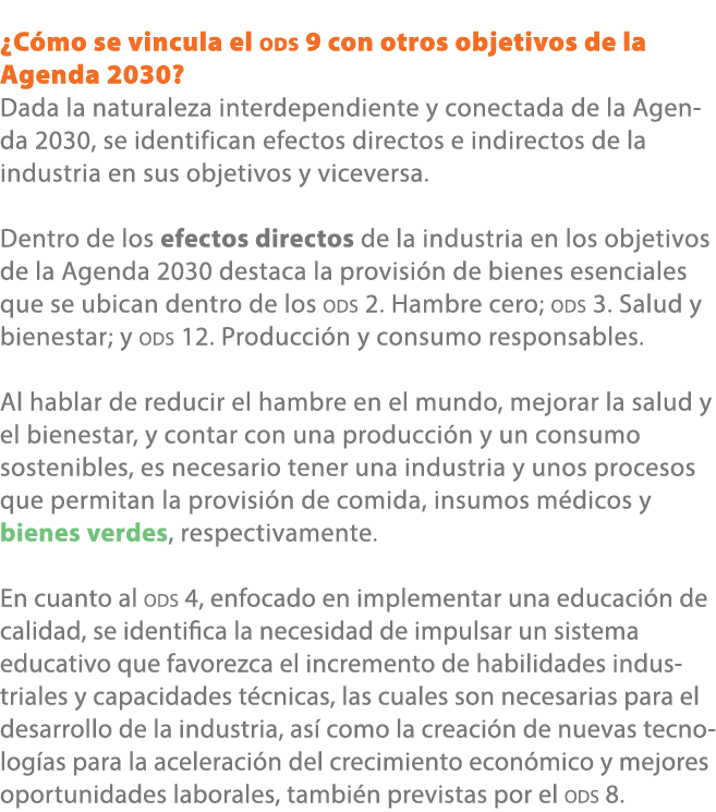 ¿C mo se vincula el ods 9 con otros objetivos de la Agenda 2030? Dada la naturaleza interdependiente y conectada de l...