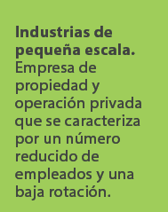 Industrias de peque a escala. Empresa de propiedad y operaci n privada que se caracteriza por un n mero reducido de e...