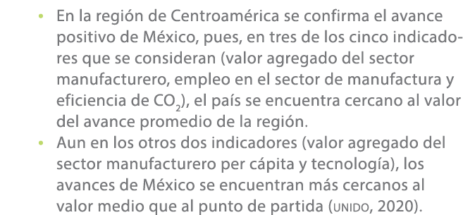 • En la regi n de Centroam rica se confirma el avance positivo de M xico, pues, en tres de los cinco indicadores que ...