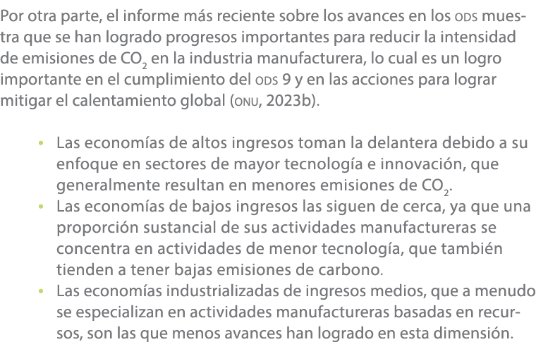 Por otra parte, el informe m s reciente sobre los avances en los ods muestra que se han logrado progresos importantes...