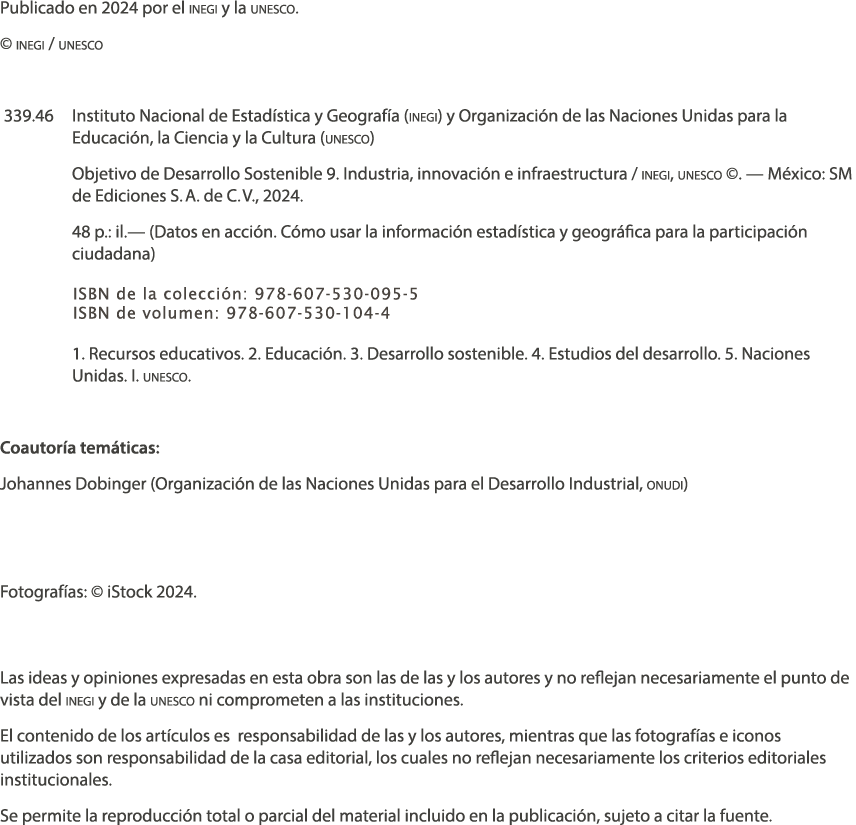 Publicado en 2024 por el inegi y la unesco﻿. © inegi / unesco 339.46 Instituto Nacional de Estad stica y Geograf a (i...