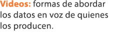 Videos: formas de abordar los datos en voz de quienes los producen.